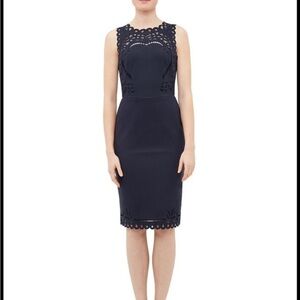 Ted Baker‎ Black Eyelet Cut Out Sleeveless Knee-Length Dress Medium